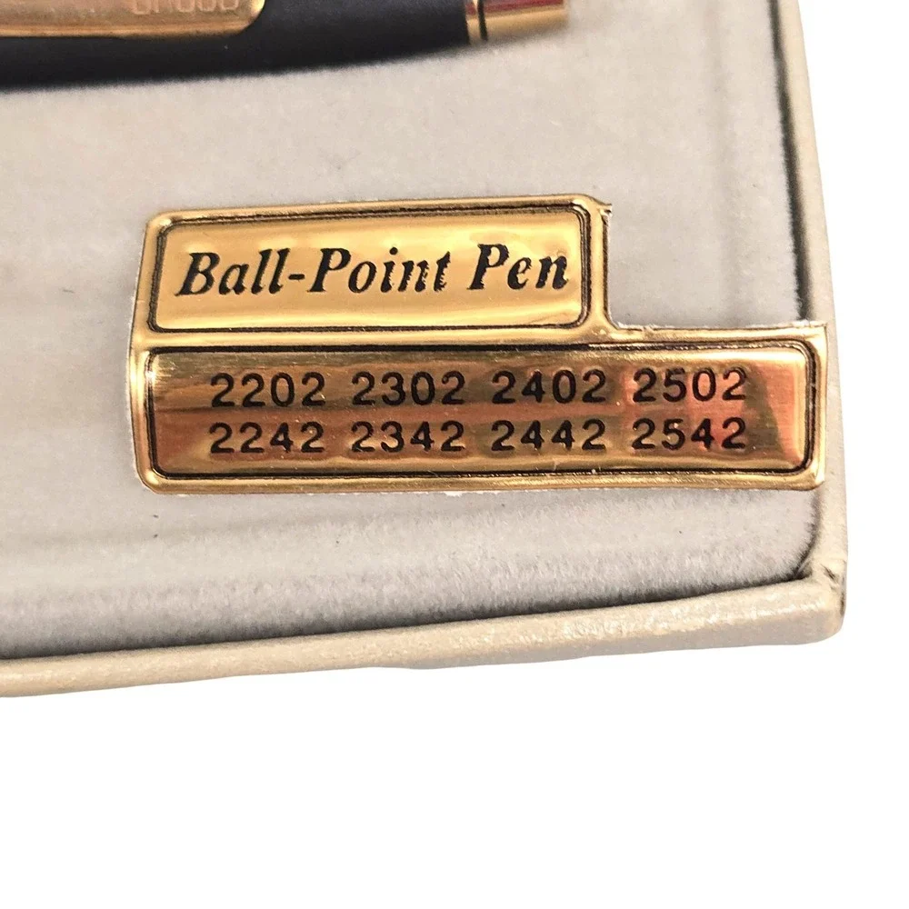 Cross Ballpoint Pen Classic Black 2502 Matte Gold Trim Vintage Personalized Doug